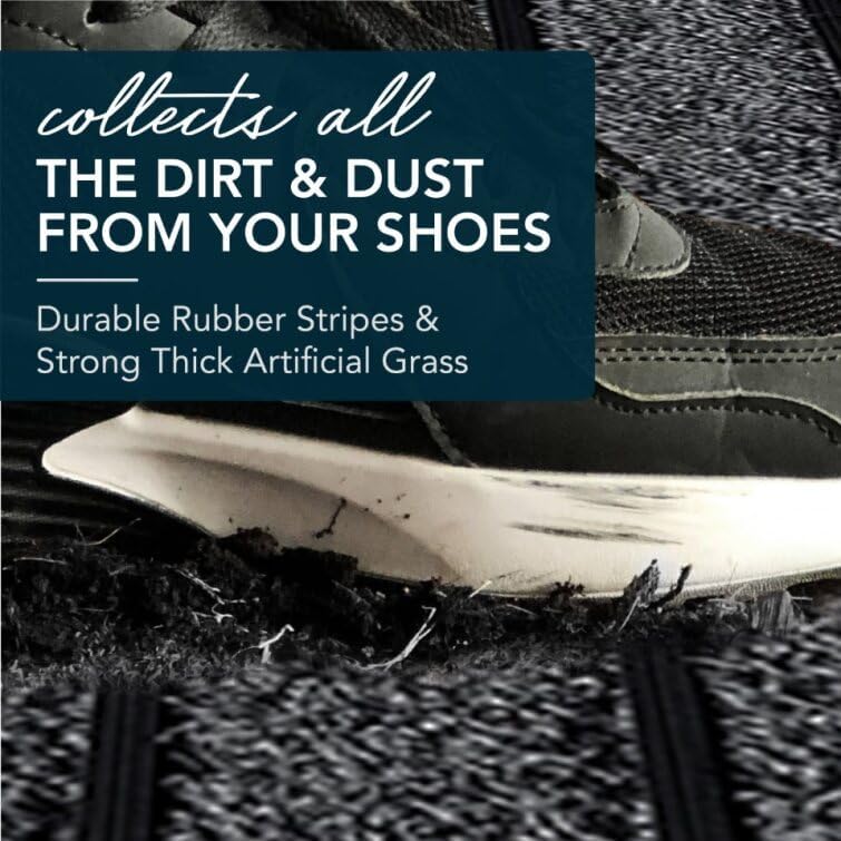 ubdyo Extra Durable Door Mat - Dirt Trapping Outdoor Welcome Mats - Non-Slip Outdoor Indoor Entrance - Low Profile Front Doormat(47" x 32", Bright Grey)