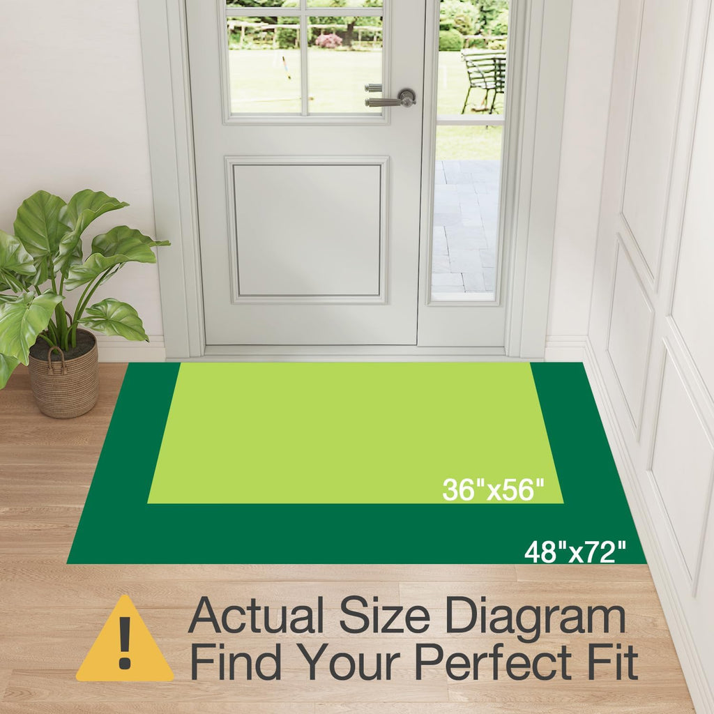 LUMI Ultra Thin Indoor Door Mat for Entrance 48"x72", Non Slip Entryway Mat, Low Profile Doormat, Unique Herringbone Design Carpet for Inside, Patio, Porch, Gray