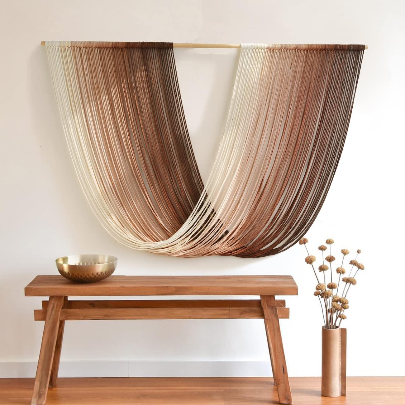 Flber Macrame Wall Hanging Boho Wall Decor Yarn Wall Art Tapestry Bedroom Living Room Nursery Apartment Home Decor 57" W x 31" L