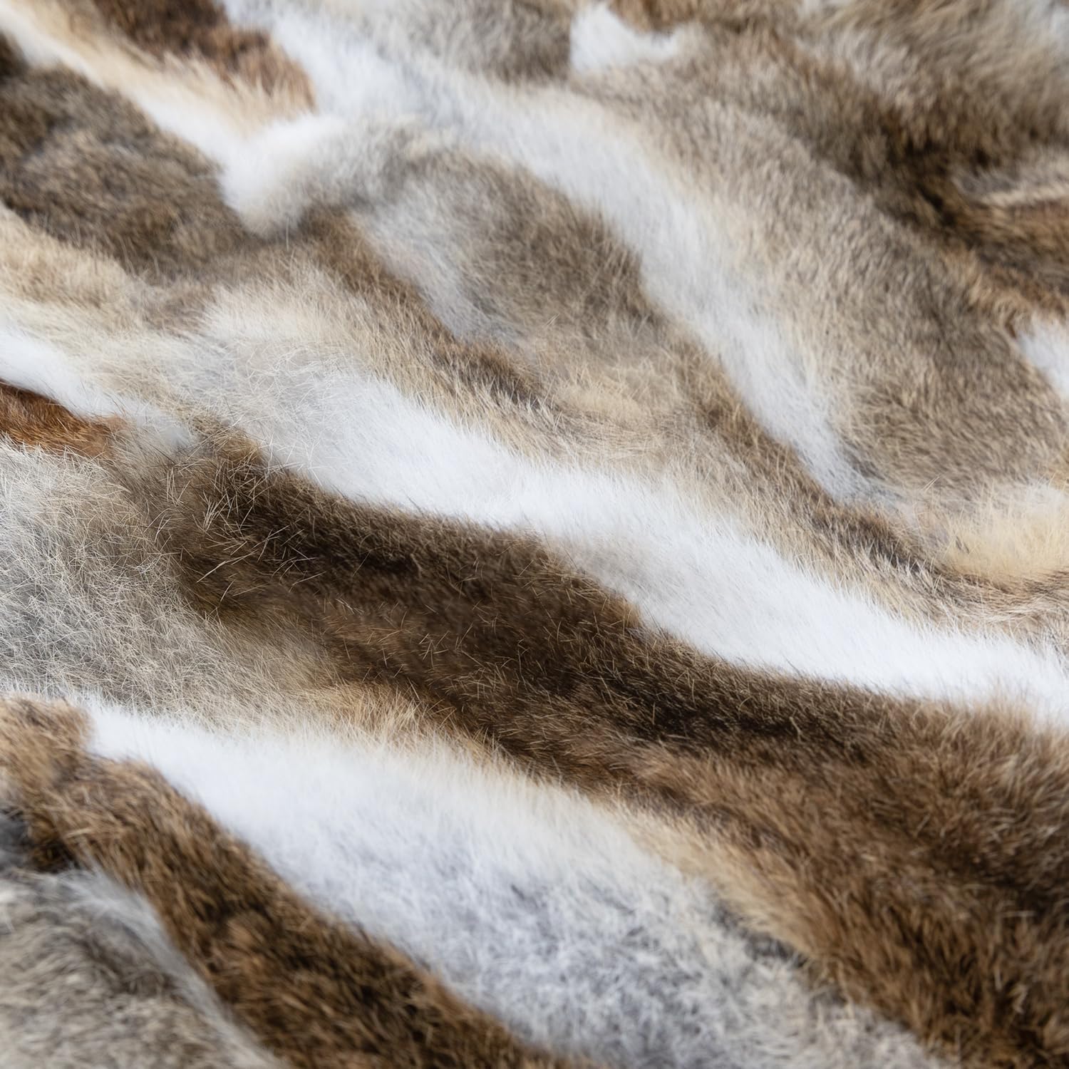 Genuine Rabbit Fur Throw Pillow Covers Set of 2, Luxury Decorative Pillowcases Soft Fluffy Animal Skin Accents Square Cushion Cover for Couch Sofa Bedroom Living Room Home,18x18 inch, Yellow White