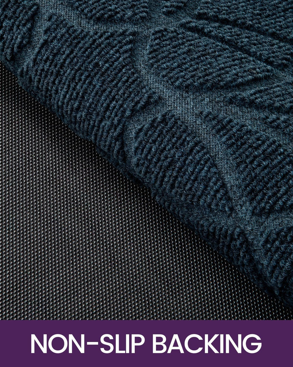 DEXI Front Door Mat Outside Entrance, Heavy Duty Non Slip Low Profile Doormat for Entryway, Trap Dirt and Moisture Welcome Mats, Easy Clean, Patio, Garage, 3x2, Blue