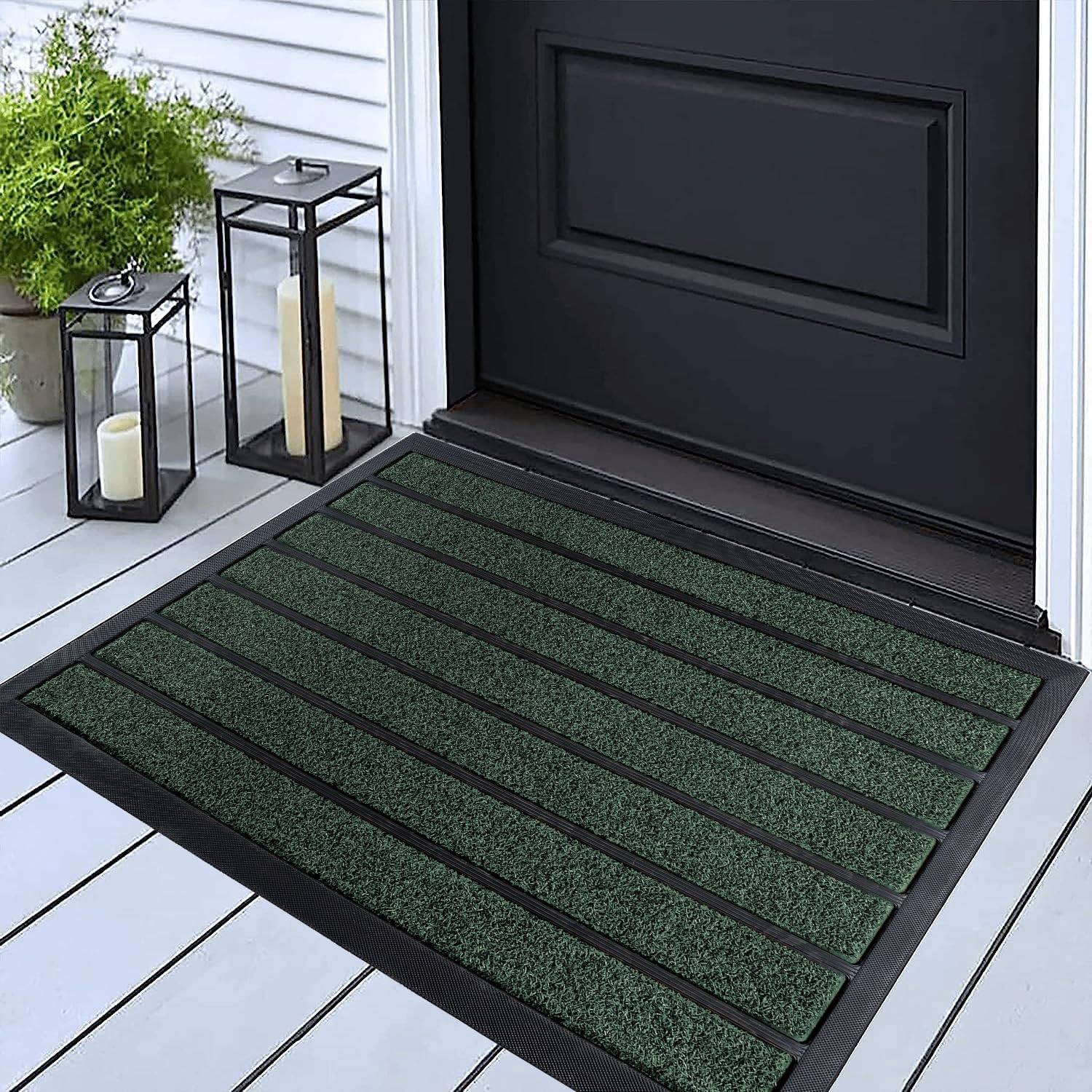 ubdyo Extra Durable Door Mat - Dirt Trapping Outdoor Welcome Mats - Non-Slip Outdoor Indoor Entrance - Low Profile Front Doormat(47" x 32", Bright Grey)