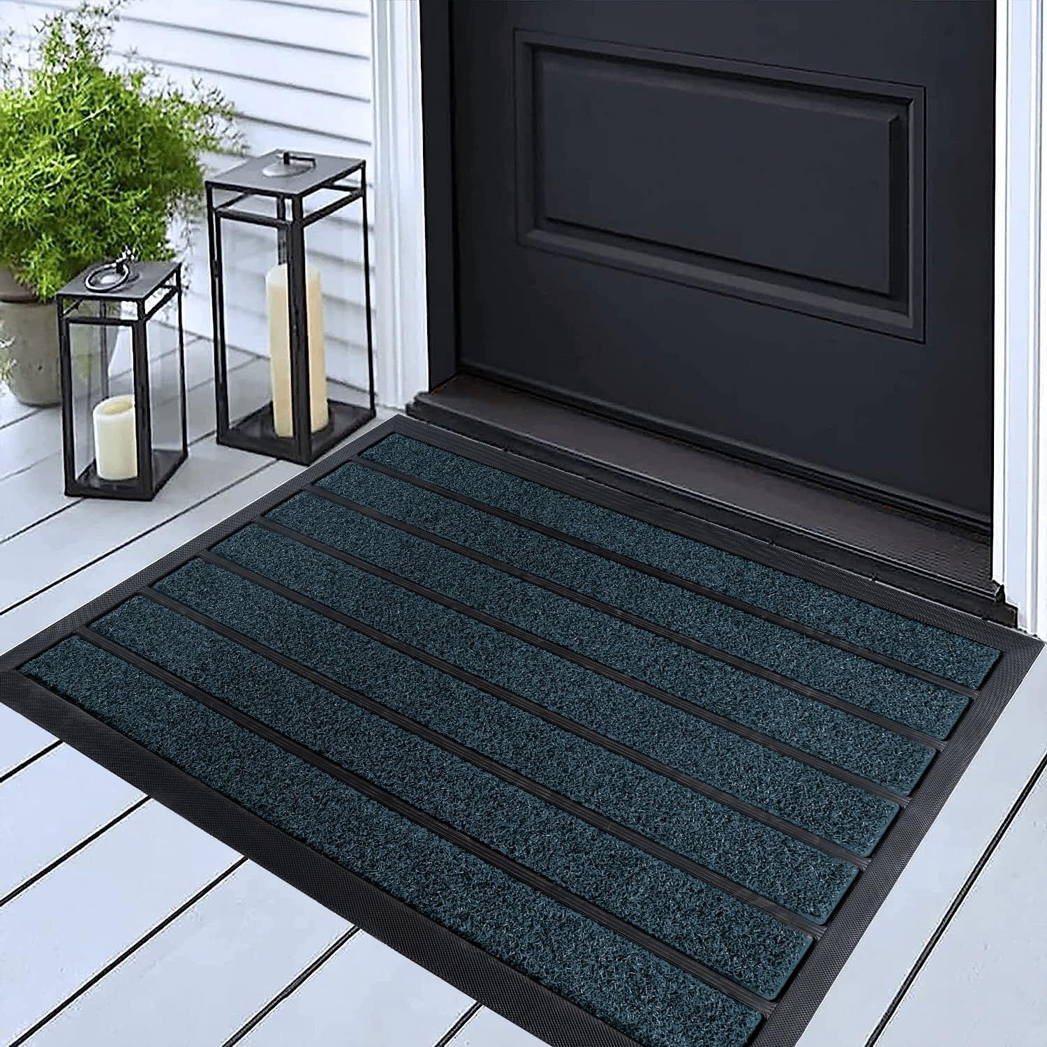 ubdyo Extra Durable Door Mat - Dirt Trapping Outdoor Welcome Mats - Non-Slip Outdoor Indoor Entrance - Low Profile Front Doormat(47" x 32", Bright Grey)