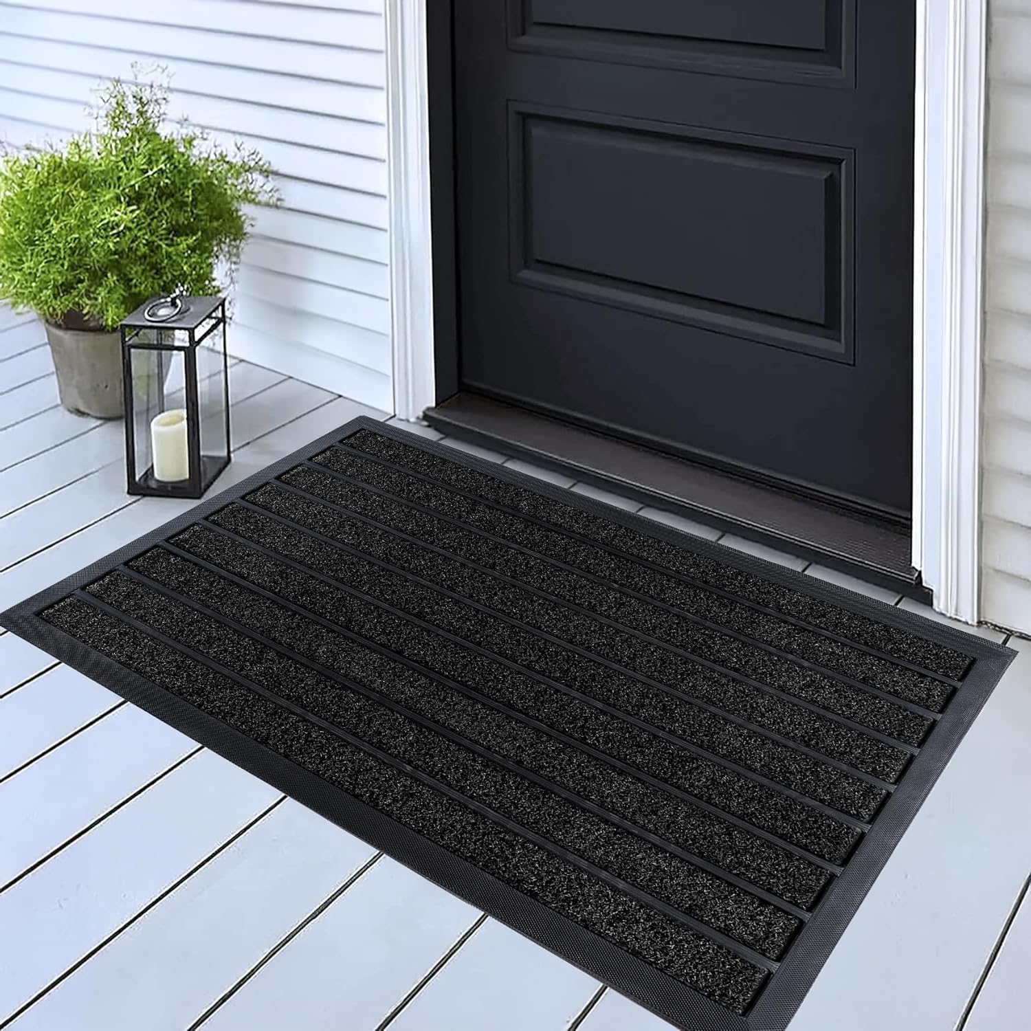 ubdyo Extra Durable Door Mat - Dirt Trapping Outdoor Welcome Mats - Non-Slip Outdoor Indoor Entrance - Low Profile Front Doormat(47" x 32", Bright Grey)