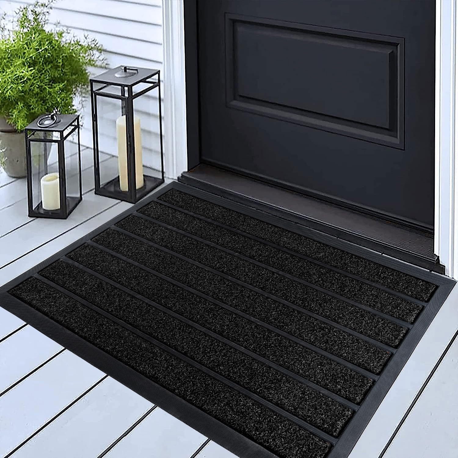 ubdyo Extra Durable Door Mat - Dirt Trapping Outdoor Welcome Mats - Non-Slip Outdoor Indoor Entrance - Low Profile Front Doormat(47" x 32", Bright Grey)