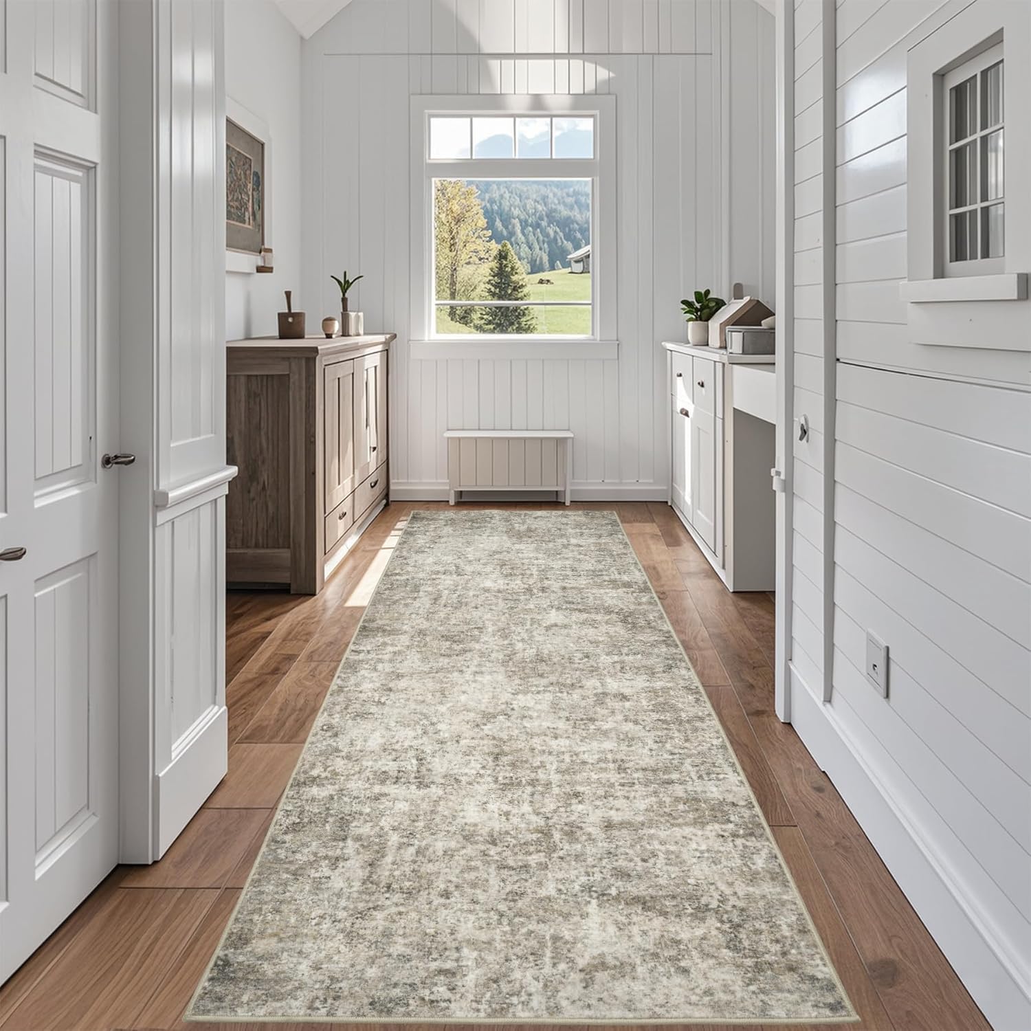 8x10 Area Rugs for Living Room Rug Washable: Abstract Large Rug for Dining Room Bedroom Carpet Non Slip 8 by 10 Indoor Modern Nursery Home Office Blue Grey