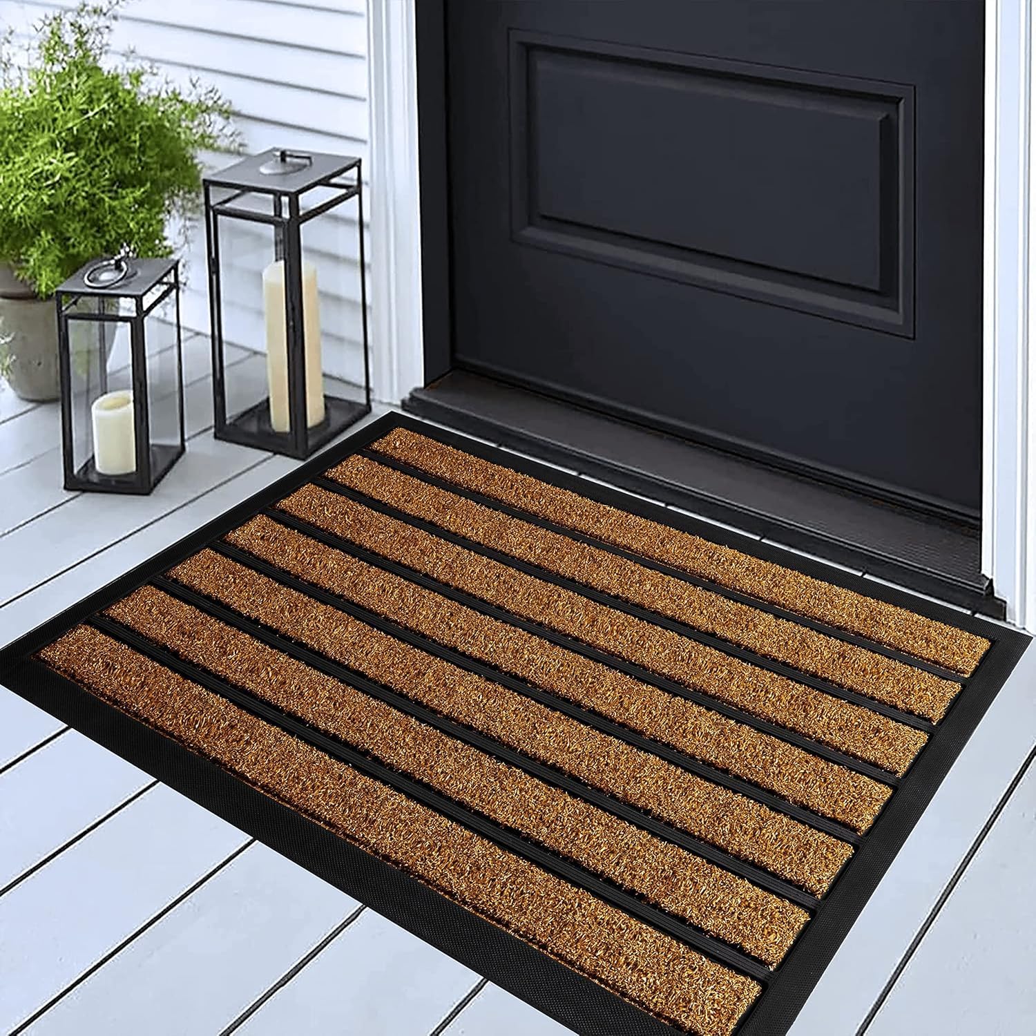 ubdyo Extra Durable Door Mat - Dirt Trapping Outdoor Welcome Mats - Non-Slip Outdoor Indoor Entrance - Low Profile Front Doormat(47" x 32", Bright Grey)