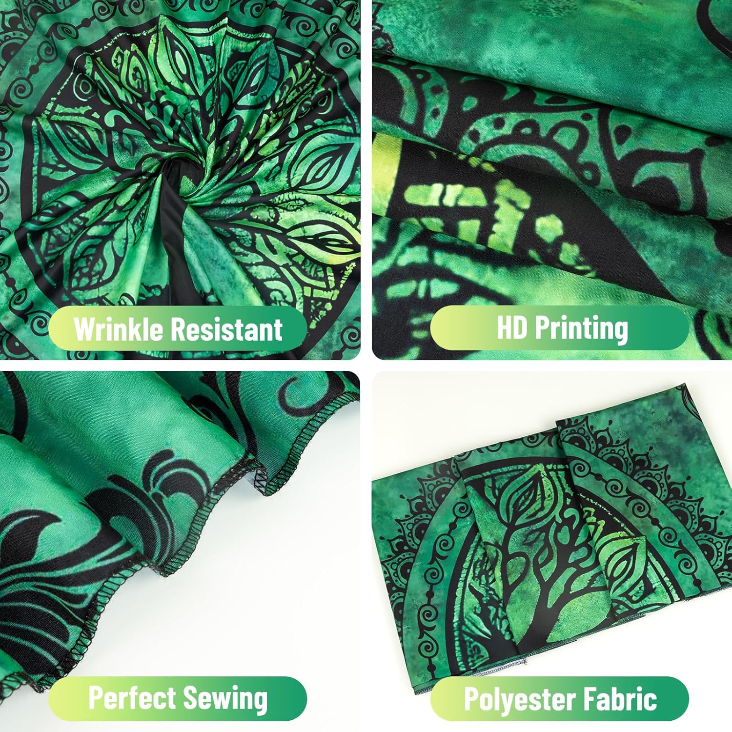 Extra Large Green Nature Tapestry for Bedroom Aesthetic, Big Hippie Ceiling Tree of Life Decor Tapestries Wall Hanging, Oversized Boho Bohemian Mandala Art Backdrop for Dorm Living Room (71"X90")