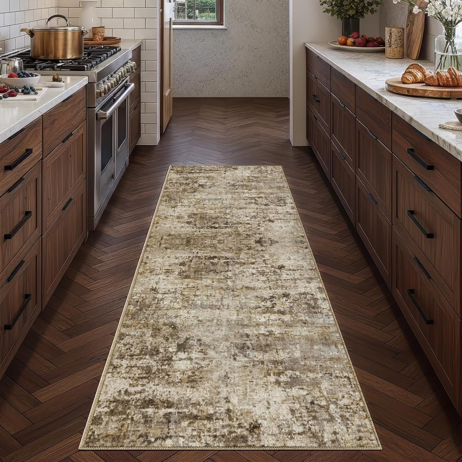 8x10 Area Rug Living Room Rugs - Washable Rug Large Modern Abstract Soft Thin Carpets Indoor Floor No Slip Vintage Carpet for Bedroom Under Dining Table Nursery Home Office Decor Blue