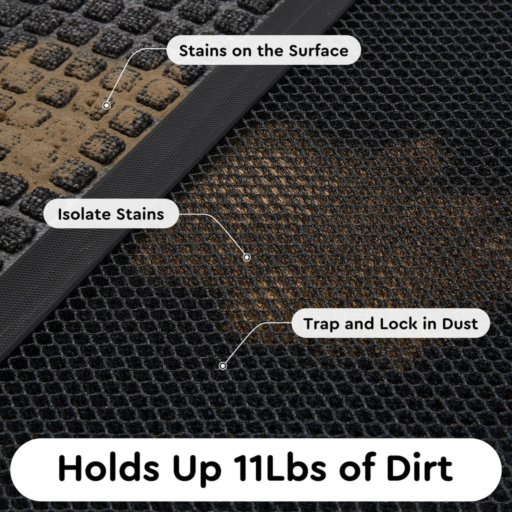 tchdio Front Door Mat Outside Entrance, Dirt Trapper Doormat-Entrance Welcome Matt Durable, Heavy Duty Entry Mat Non Slip Rubber Mats for Outside Stain Resist Door Mats for Entryway, 24"x36" Black