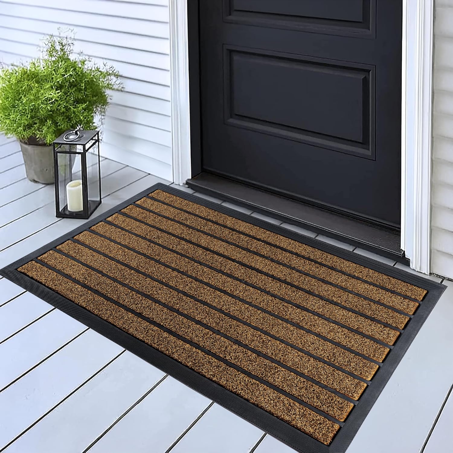 ubdyo Extra Durable Door Mat - Dirt Trapping Outdoor Welcome Mats - Non-Slip Outdoor Indoor Entrance - Low Profile Front Doormat(47" x 32", Bright Grey)