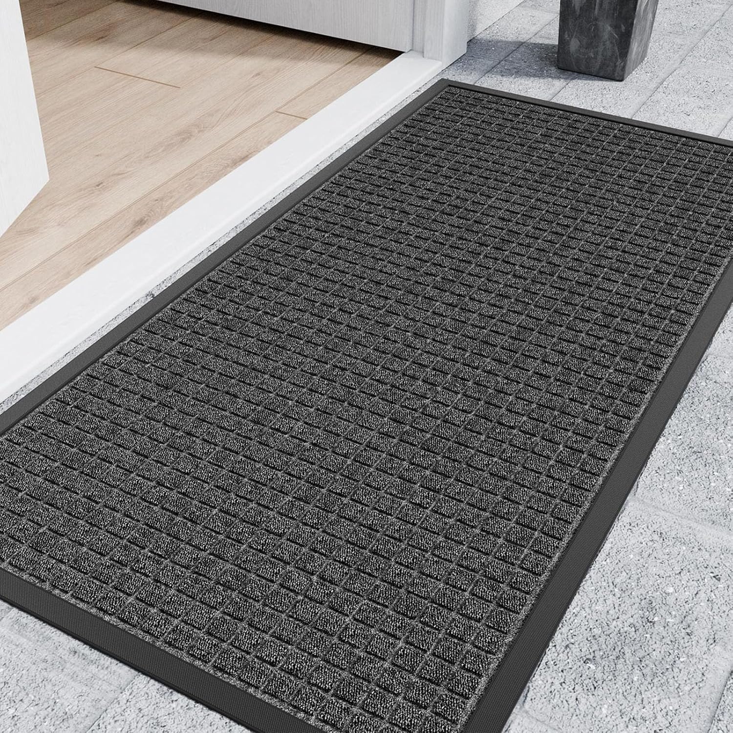Front Door Mat, 72" x 48" Heavy Duty Indoor Outdoor Doormat, Non-Slip Welcome Mats for Entryway, Rubber Backing Low Profile Commercial Door Mats