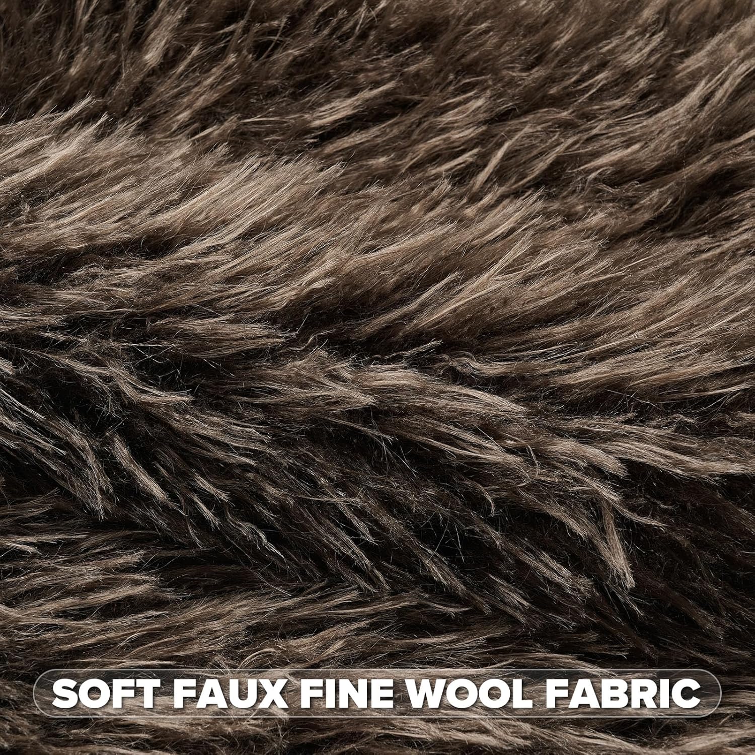 FUTEI Dark Coffee Decorative Throw Pillow Covers 18x18 Inch Set of 2,Soft Faux Fine Wool Textured Cushion Case,Luxury Home Decor for Couch Bed Living Room