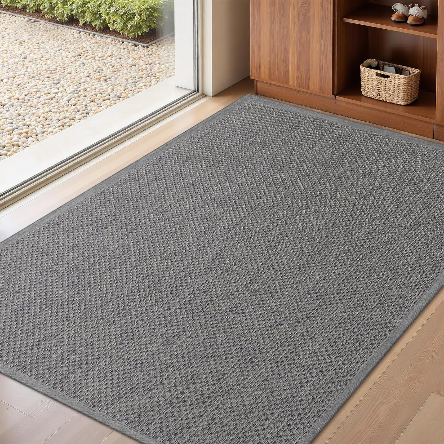 LEKEEPGO Door Mat 36"x59", Non Slip Door Mat Indoor Entrance, Rubber Backing Front Indoor Door Mats Washable Absorbent Low-Profile Doormat Entryway Entry Resist Dirt Inside Door Mats, Brown
