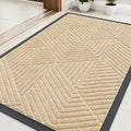 Kitinjoy Front Door Mat Outside Entrance, Sturdy Natural Dirt Trapper, Heavy Duty Rubber Doormat, Low Profile Non-Slip Backing, Easy Clean Floor Mat for Indoor Outdoor Entry, 47X32 Inch, Brown