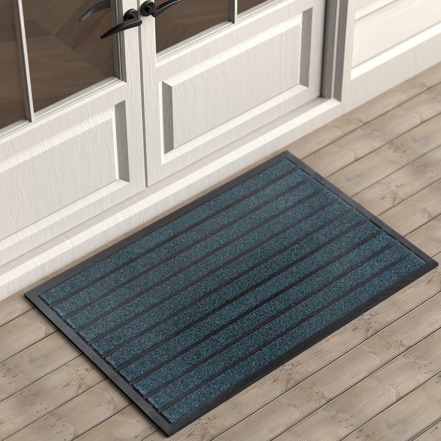 ubdyo Extra Durable Door Mat - Dirt Trapping Outdoor Welcome Mats - Non-Slip Outdoor Indoor Entrance - Low Profile Front Doormat(47" x 32", Bright Grey)